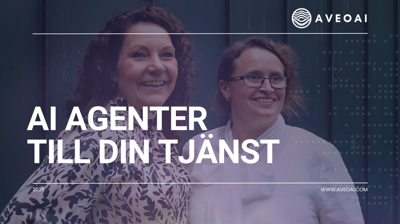 Omslaget till presentationen AI-agenter till din tjänst från AVEO AI